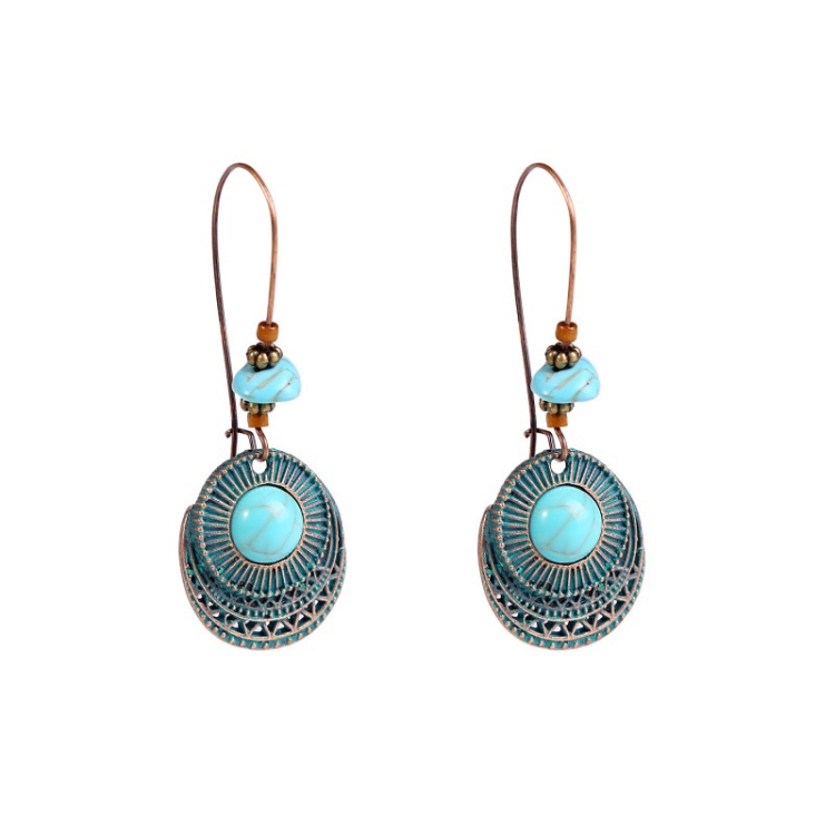 Bohemian Turquoise Natural Stone Sweater Vintage Pendant, Model: E1911-13