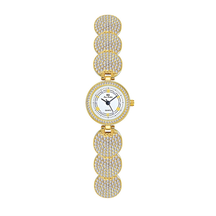 BS Bee Sister  FA1606 Diamond Inlaid Ladies Watch Jewelry Chain Watch(Gold)