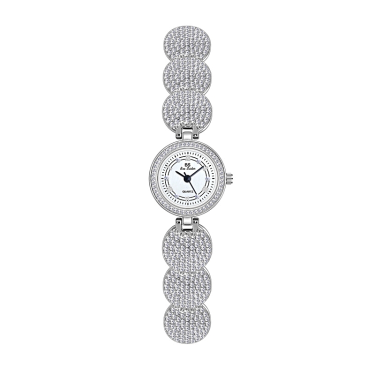 BS Bee Sister  FA1606 Diamond Inlaid Ladies Watch Jewelry Chain Watch(Silver)