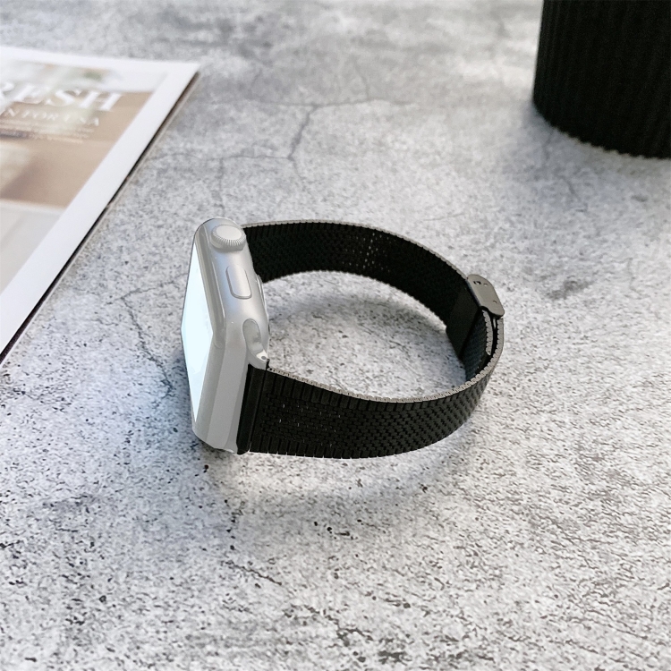 Buckle Style Steel Watch Band For Apple Watch Ultra 49mm&Watch Ultra 2 49mm / Series 9&8&7 45mm / SE 3&SE 2&6&SE&5&4 44mm / 3&2&1 42mm(Black)
