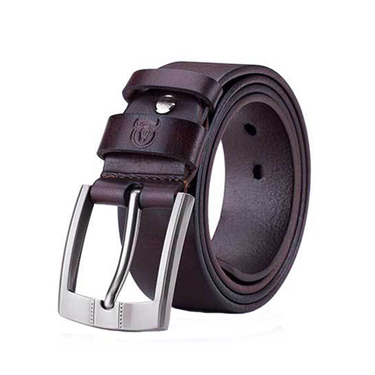 BULL CAPTAIN 01 Pin Buckle Thickened Cowhide Wear-Resistant Belt, Length: 110cm (Smooth Brown)