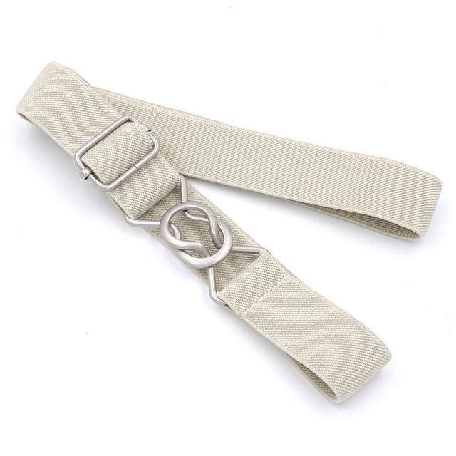 Candy-colored 8-Character Clasp Elastic Braided Belt for Children(Khaki)