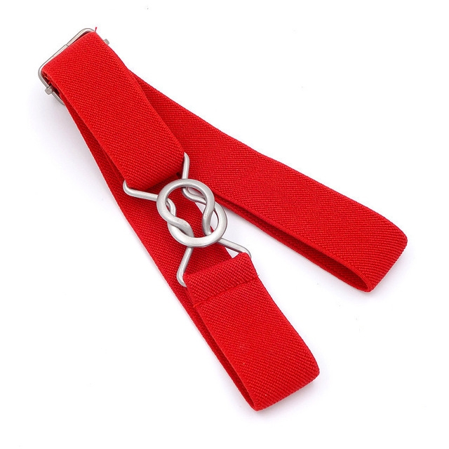 Candy-colored 8-Character Clasp Elastic Braided Belt for Children(Red)