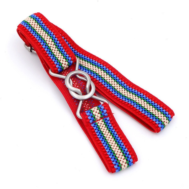 Candy-colored 8-Character Clasp Elastic Braided Belt for Children(Red Blue Stripe)