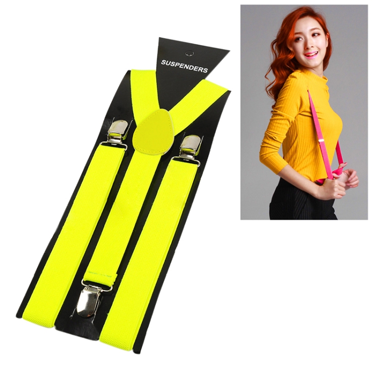 Candy-colored Stretch Polyester Adjustable Shoulder Strap Clip(Yellow)