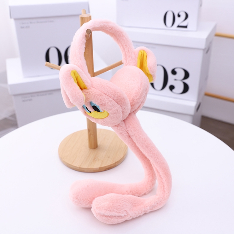 Cartoon Little Duck Ears Moving Winter Warm Earmuffs Press Airbag Earmuffs Cute Ear Warmer for Children, Size: One Size(Light Orange)