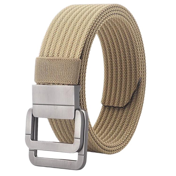 Casual Nylon Belt With Automatic Alloy Buckle Men Women Belt, Length: 120cm(Khaki)
