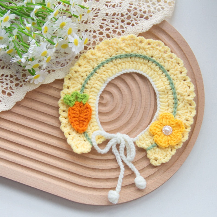 Cats Dog Cute Knitted Collar Woolen Collar Handmade Scarf For Photo Decoration, Style: Corn Radish Flower(S)