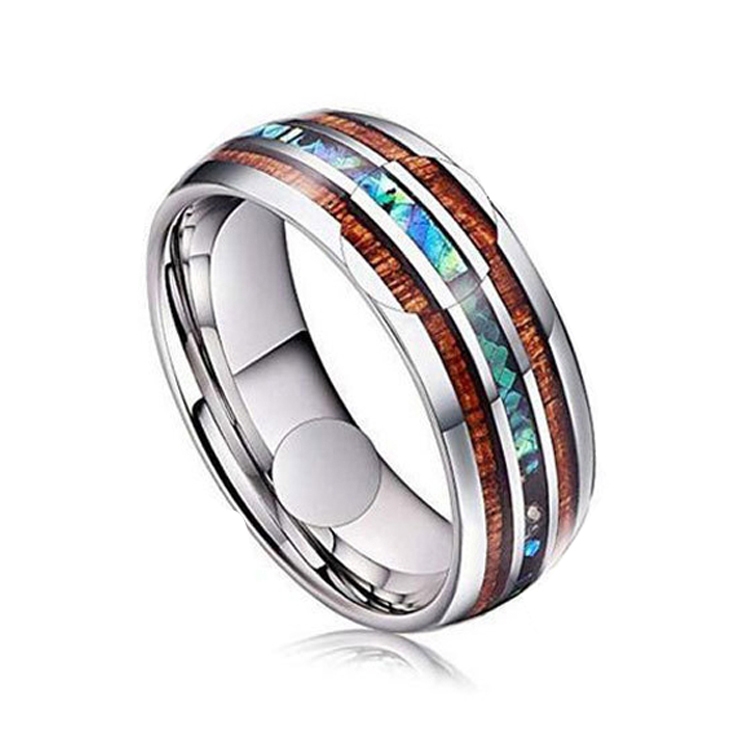 Ceramic Tungsten Steel Dragon Texture Ring for Men, Ring Size:14