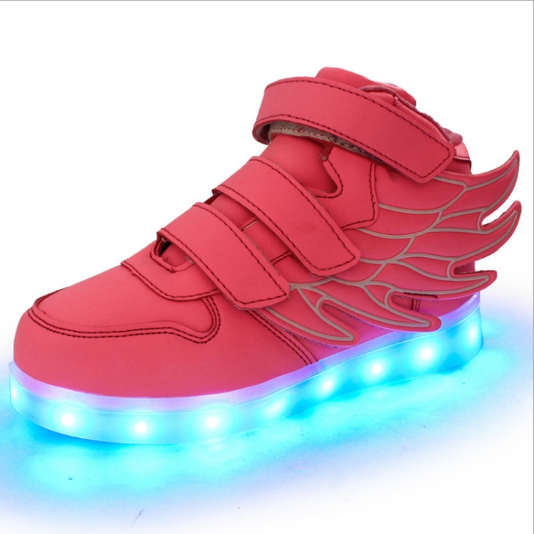 Children Colorful Light Shoes LED Charging Luminous Shoes, Size: 31(Pink)