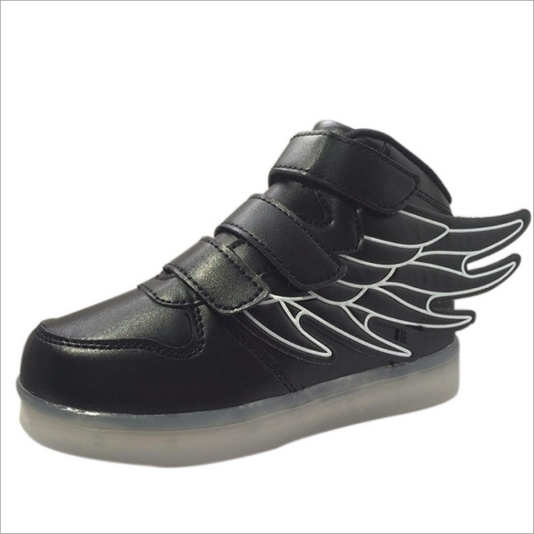 Children Colorful Light Shoes LED Charging Luminous Shoes, Size: 33(Black)
