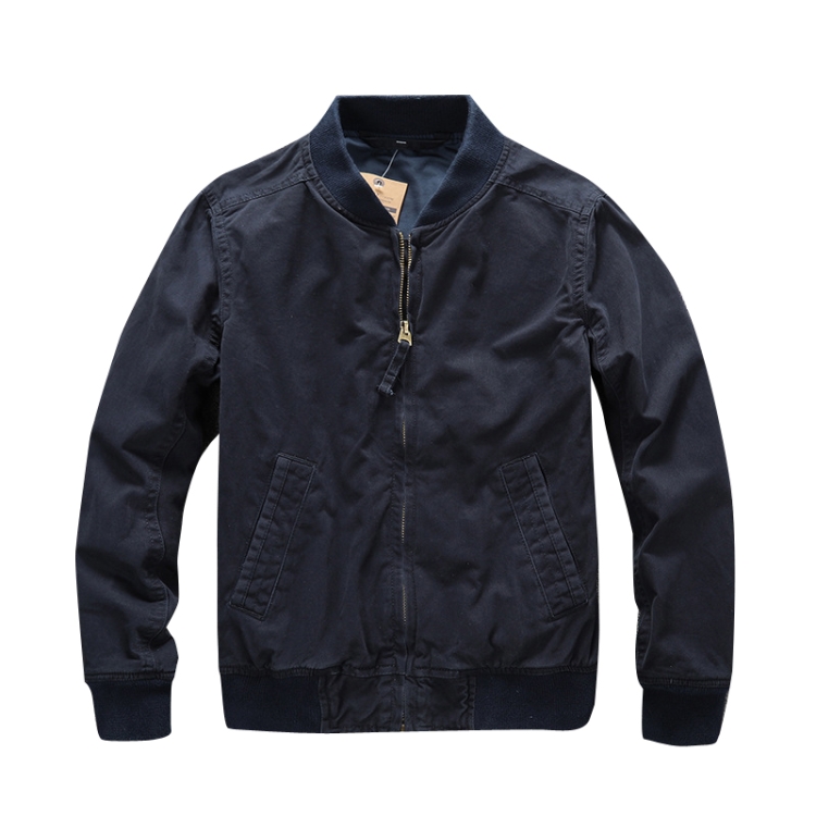 CHYAF 312A Water Washing Men Cotton Clothing Loose Casual Coat Jacket, Size: 3XL(Royal Blue)