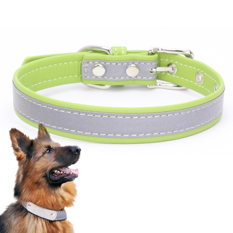 CL181K Pet Soft Reflecting Collar, Size: L(No Iron Sheet Light Green)