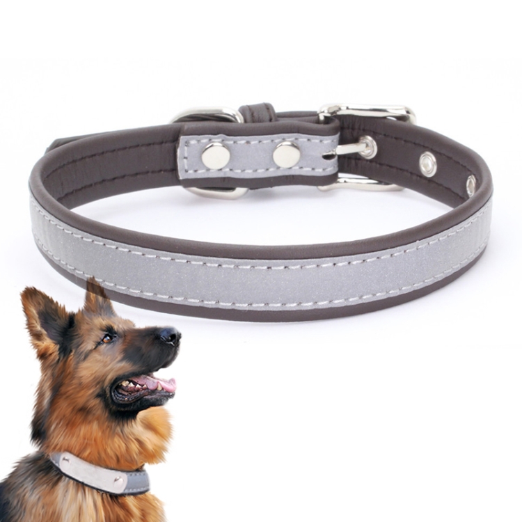 CL181K Pet Soft Reflecting Collar, Size: M(No Iron Sheet Dark Brown)