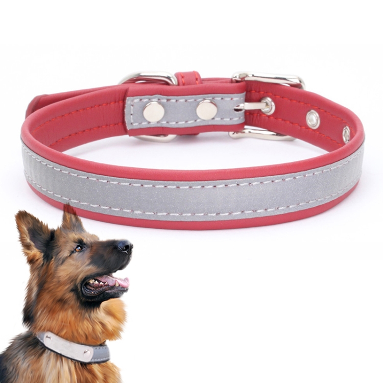 CL181K Pet Soft Reflecting Collar, Size: M(No Iron Sheet Red)