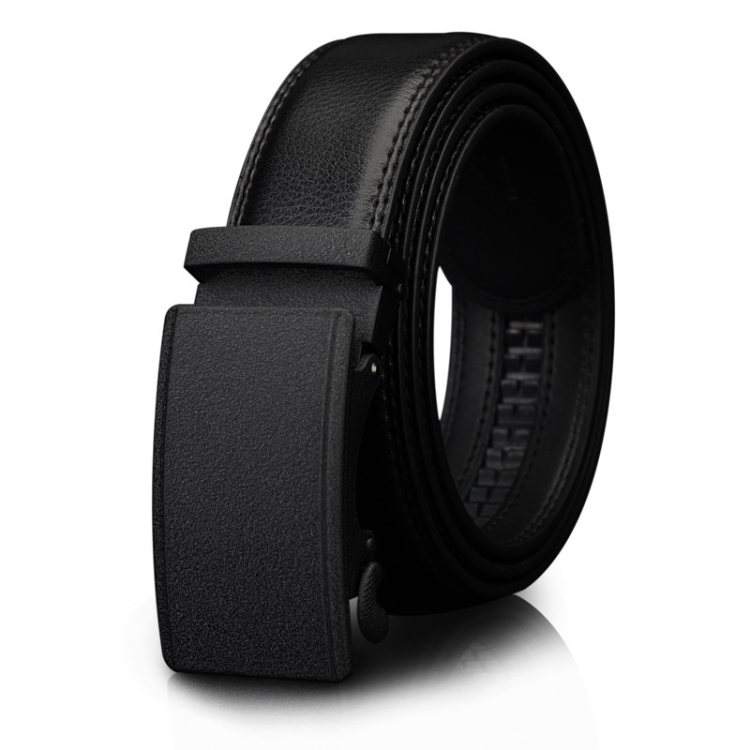COWATHER CZ032 Men Two-Layer Leather Casual Business All-Match Automatic Buckle Belt, Length: 120cm(Black)