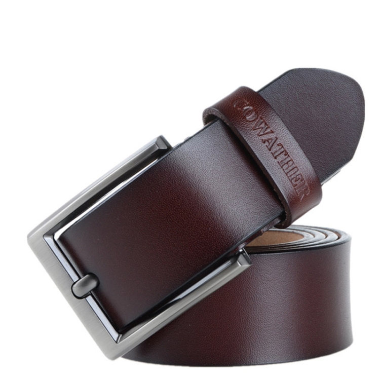 COWATHER XF002 Men The Second Layer Cowhide Business Casual Pin Buckle Belt, Belt Length:120cm(XF002 Coffee)