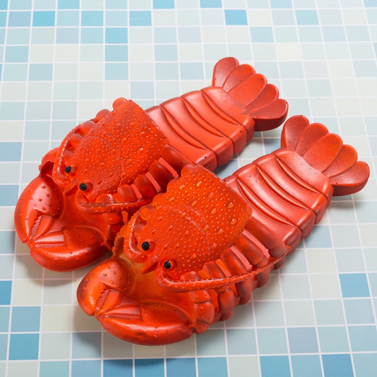 Crayfish Beach Parent-Child Slippers Children Cartoon Slippers, Size: 28-29(Dark Red)