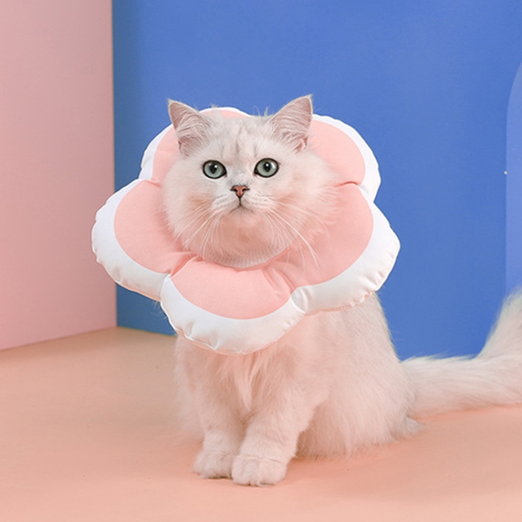 Cute Flower Shaped Pet Anti-licking Collar, Specification: L(Pink)