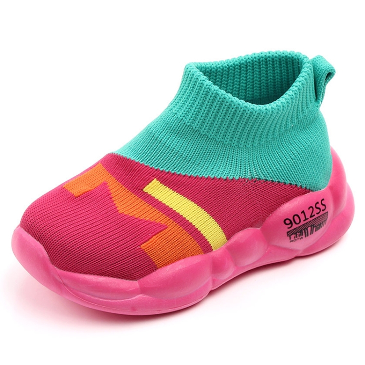 D2232 Breathable Baby Walking Shoes Fly Woven Mesh Children Casual Shoes, Size: 24(Green)