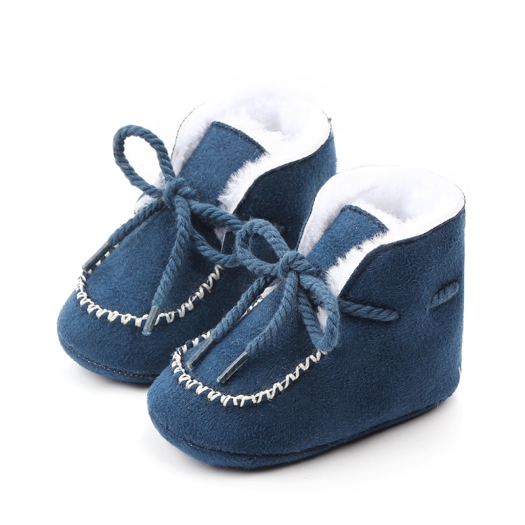 D2245 Winter Warm Baby Cotton Boots Plus Velvet Thickened Baby Walking Shoes, Size: 12cm(Navy Blue)