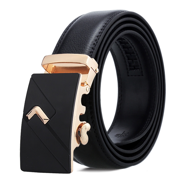 Dandali Casual Men Automatic Buckle Belt Business Soft Leather Pants Band, Length (cm): 110cm(ZD-15)
