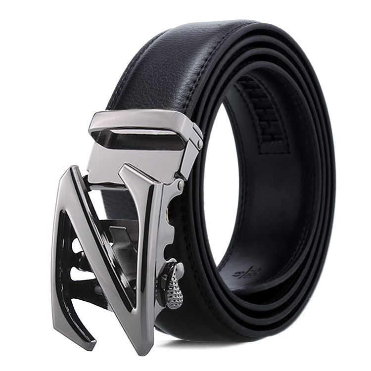 Dandali Casual Men Automatic Buckle Belt Business Soft Leather Pants Band, Length (cm): 120cm(ZD-12)