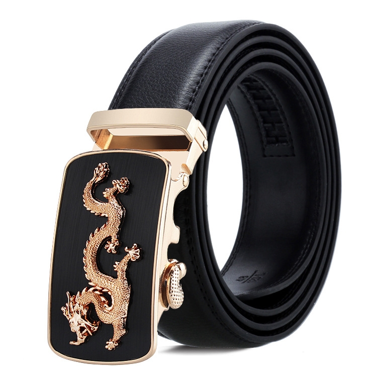 Dandali Casual Men Automatic Buckle Belt Business Soft Leather Pants Band, Length (cm): 120cm(ZD-18)