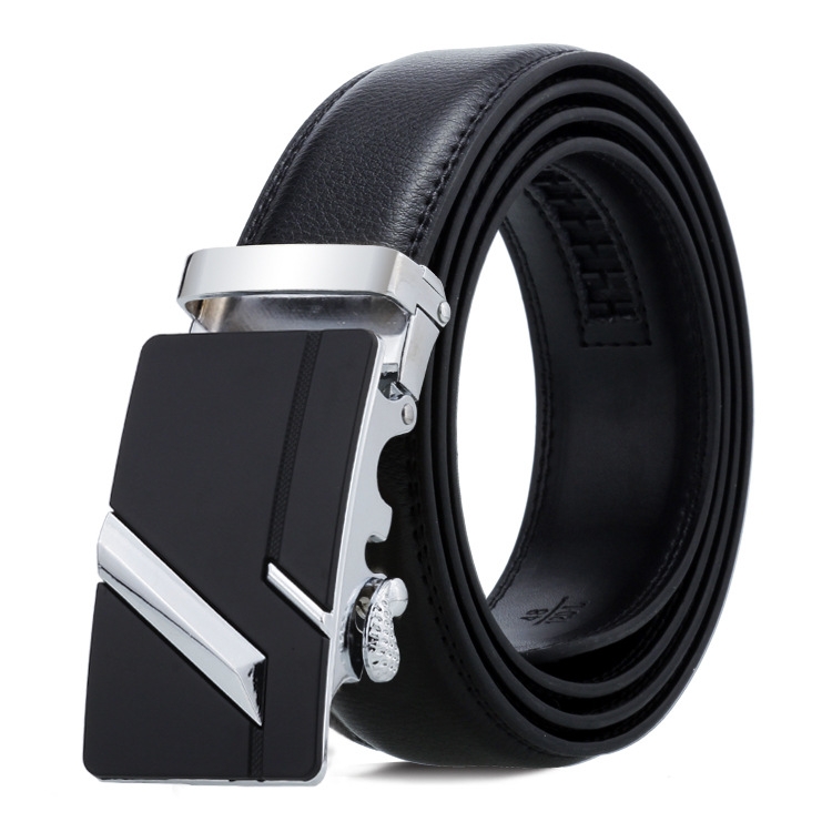 Dandali Casual Men Automatic Buckle Belt Business Soft Leather Pants Band, Length (cm): One Size 110-125cm(ZD-6)