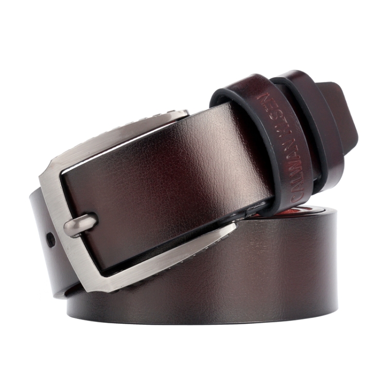 Dandali L8023 Men Casual Antique Pin Buckle Leather Belt Waistband, Length: 110-125cm (Coffee)