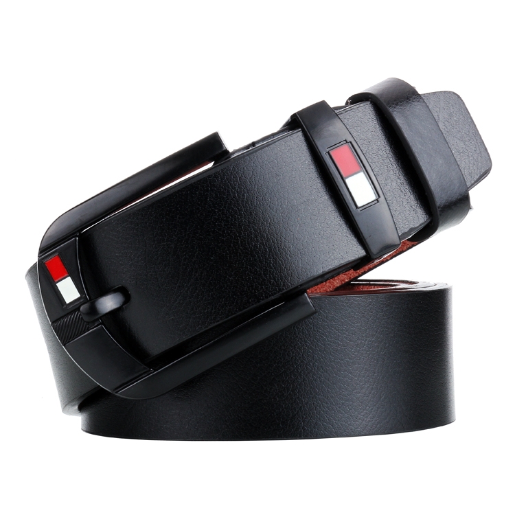 Dandali L8033 Men Retro Casual Antique Pin Buckle Leather Belt Waistband, Size: 125cm(Black)