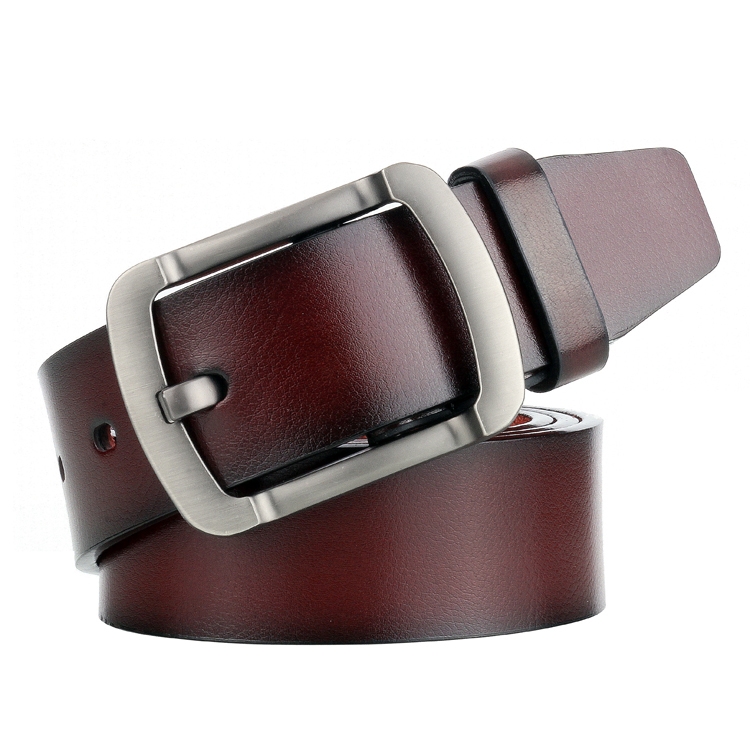Dandali L8035 Men Casual Antique Pin Buckle Leather Belt Waistband, Size: 110-125cm (Coffee)