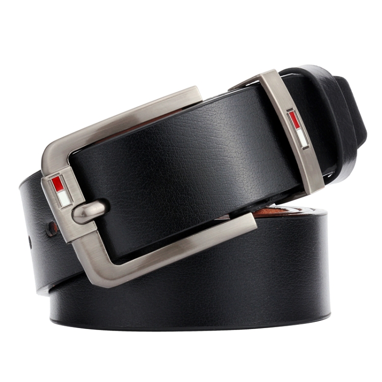 Dandali L8036 Men Casual Antique Pin Buckle Leather Belt Waistband, Length: 115cm (Black)