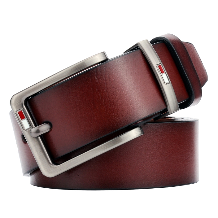 Dandali L8039 Men Casual Antique Pin Buckle Leather Belt Waistband, Length: 110-125cm (Coffee)