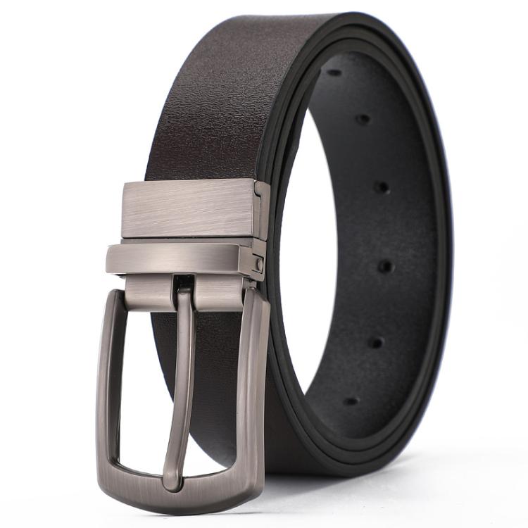 Dandali Rotatable Pin Buckle Men Leather Belt Leisure Belt, Length: 120cm(Brown)