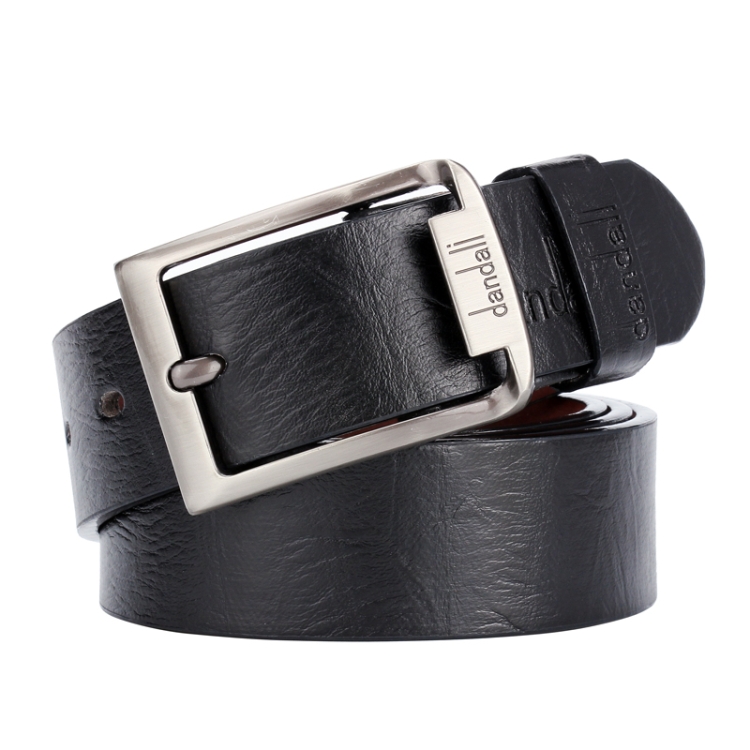 Dandali XX828 Men Casual Retro Pin Buckle Leather Belt Waistband, Length: 110-125cm (Black)