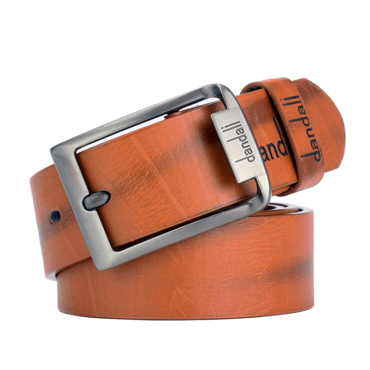 Dandali XX828 Men Casual Retro Pin Buckle Leather Belt Waistband, Length: 110-125cm (Brown)
