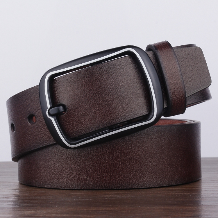 Dandali YY25 Men Fashion Retro Buckle Leather Belt Waistband, Length: 110cm(Coffee)