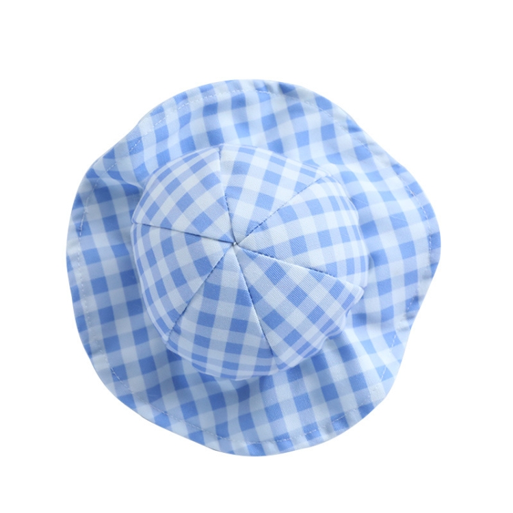 Dog Hat Summer Cool Photo Decoration Pet Cat Sun Hat, Size: S(Blue Grid)