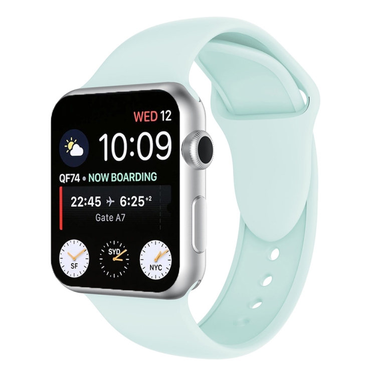 Double Rivets Silicone Watch Band for Apple Watch Series 3 & 2 & 1 38mm(Turquoise)