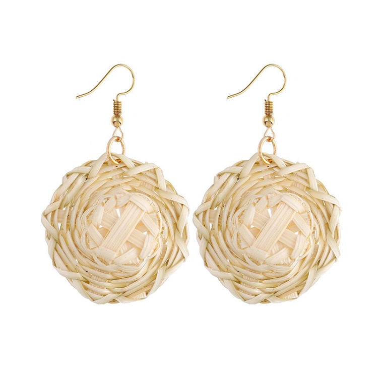 E2002-11 Hat Bamboo Vine Handmade Woven Earrings Bosomia Style Earrings