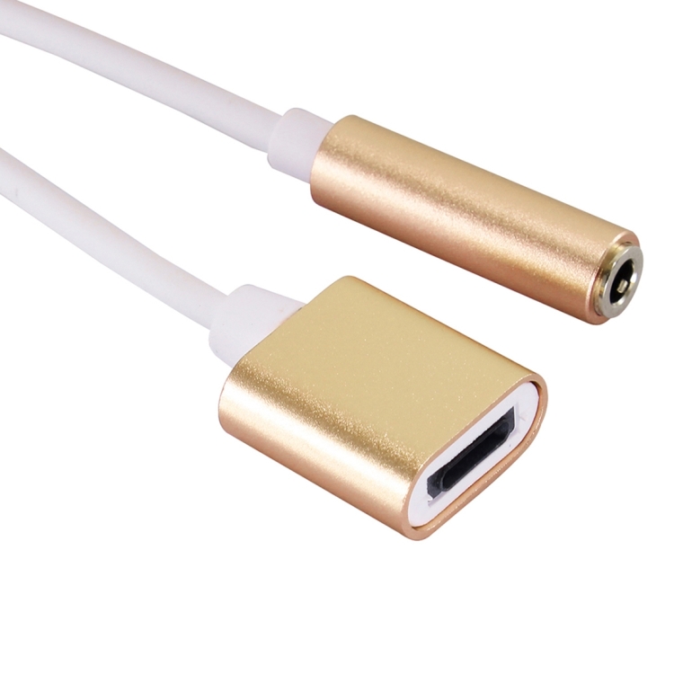 ENKAY Hat-Prince 2 in 1 3.5mm Female + 8 Pin Female to 8 Pin Male Charging and Listening to Music Earphone Audio Adapter for iPhone 7, iPhone 6, iPhone 5, iPad, iPod, Not Support iOS 10.3.1 or Above Mobile Phones(Gold)