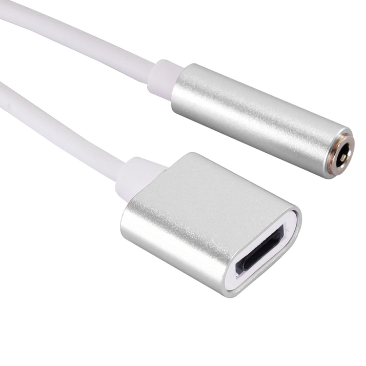 ENKAY Hat-Prince 2 in 1 3.5mm Female + 8 Pin Female to 8 Pin Male Charging and Listening to Music Earphone Audio Adapter for iPhone 7, iPhone 6, iPhone 5, iPad, iPod, Not Support iOS 10.3.1 or Above Mobile Phones(Silver)