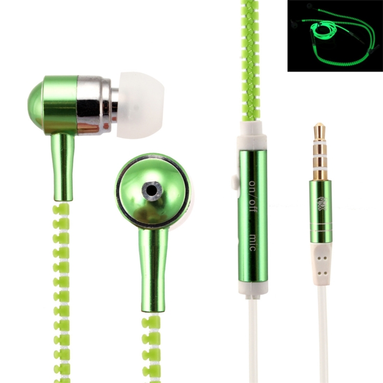 ENKAY Hat Prince Luminous In-Ear Stereo Earphone with Wire Control + MIC, Support Answering and Rejecting Call for iPhone, iPad, iPod, Samsung, HTC, Sony(Green)