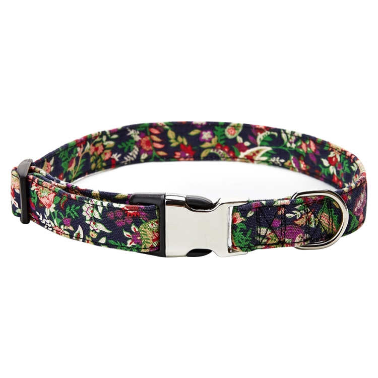 Ethnic Bohemian Floral Half Metal Buckle Dog Collar, Size: M 2.0x50cm(Floral)