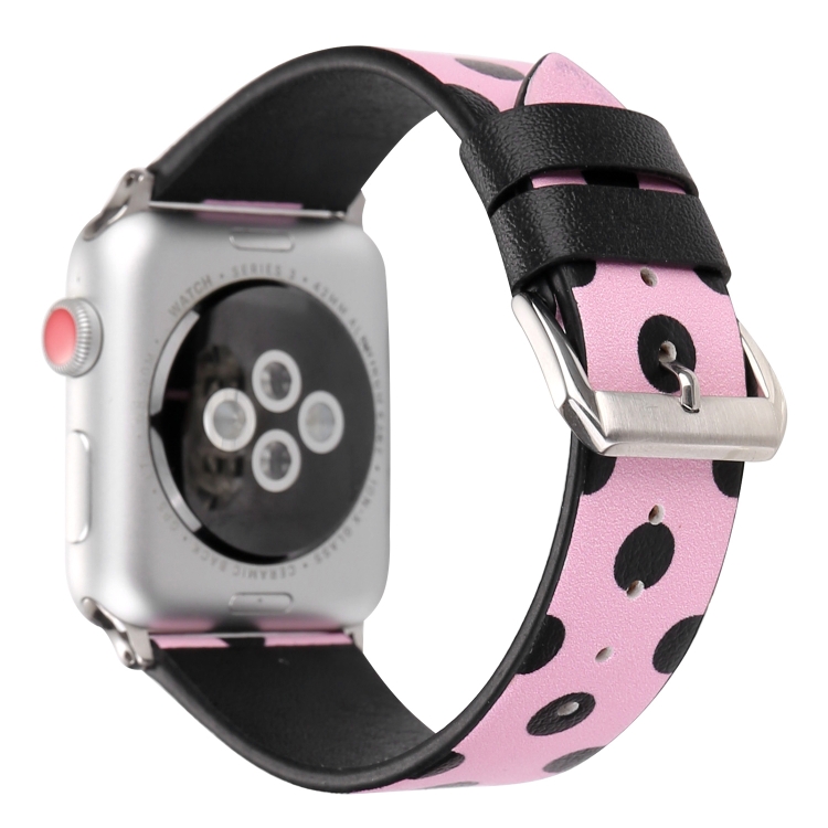 Fashion Dot Series Watch Band For Apple Watch Series 9&8&7 41mm / SE 3&SE 2&6&SE&5&4 40mm / 3&2&1 38mm(Pink Black)