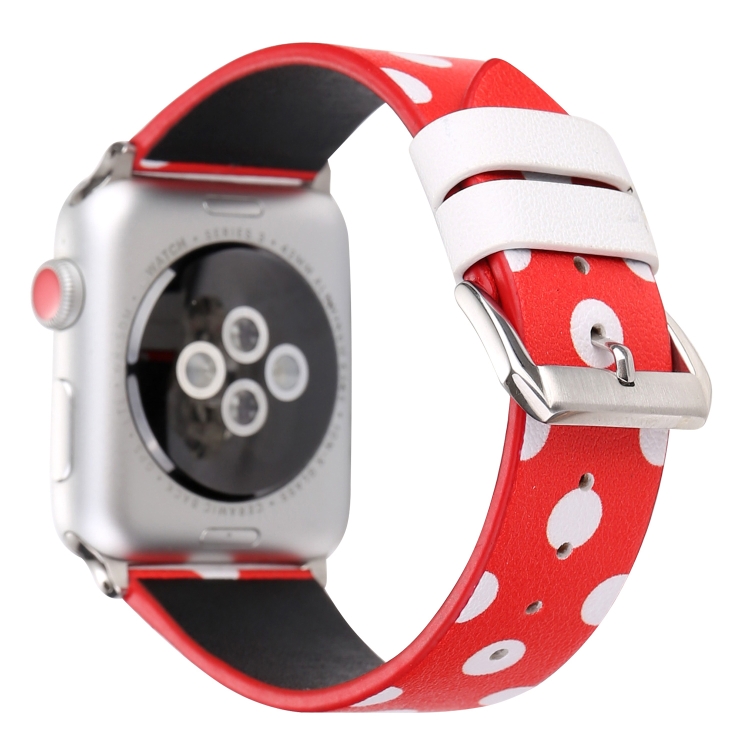 Fashion Dot Series Watch Band For Apple Watch Series 9&8&7 41mm / SE 3&SE 2&6&SE&5&4 40mm / 3&2&1 38mm(Red White)