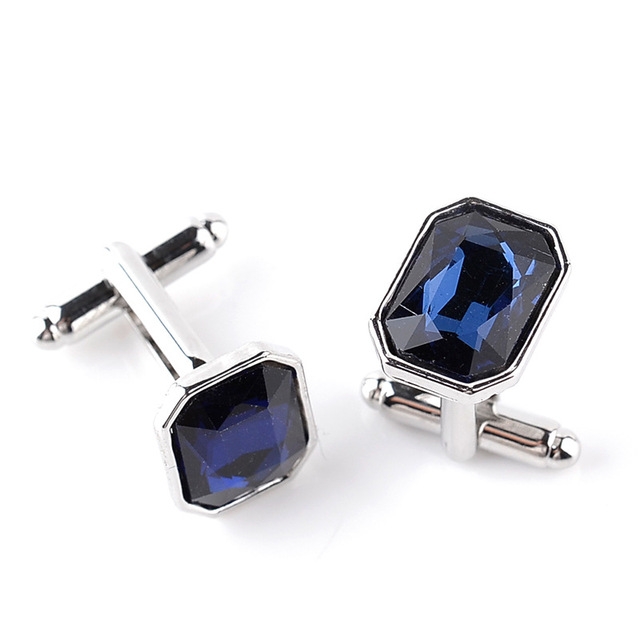 Fashion Zircon Alloy Plating Nail Sleeve Cufflinks for Female(Royal Blue)