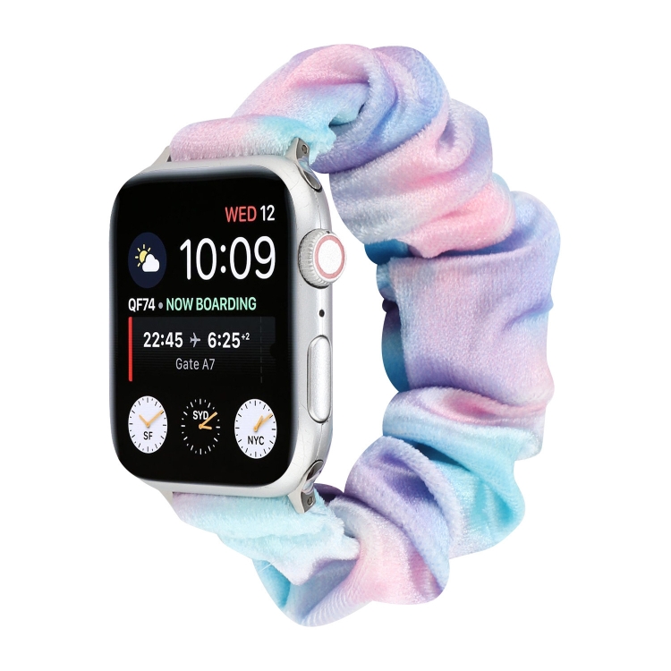 Flannel Hair Ring Strap Watch Band For Apple Watch Series 7 45mm / 6 & SE & 5 & 4 44mm / 3 & 2 & 1 42mm(5)