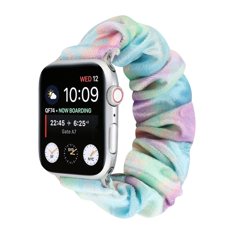 Flannel Hair Ring Strap Watch Band For Apple Watch Series 9&8&7 41mm / SE 3&SE 2&6&SE&5&4 40mm / 3&2&1 38mm(14)